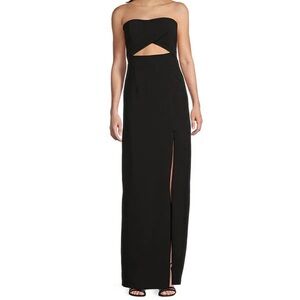 Lulu's Black Strapless Cutout Gown